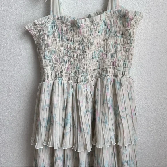 GANNI Georgette Tiered Dress - Tofu - Picture 2 of 10